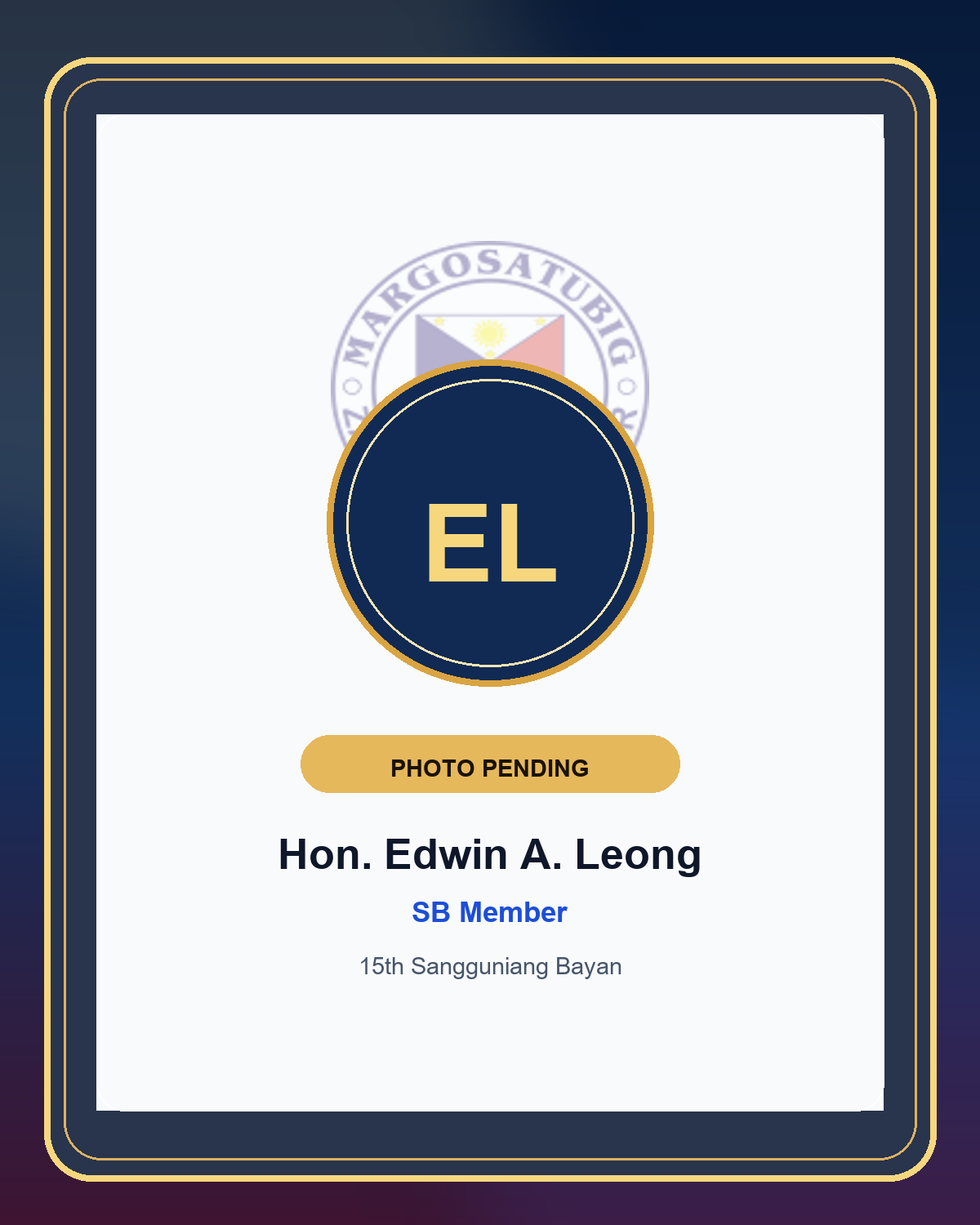 Hon. Edwin A. Leong - SB Member